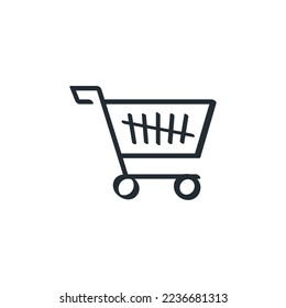 Shopping Cart Related Vector Hand Drawn Doodle Line Drawing Icon Concept Illustration