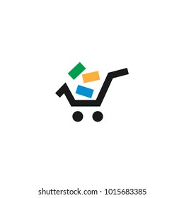 Shopping cart retail logo design template vector
