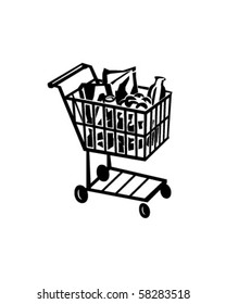 Shopping Cart - Retro Clip Art