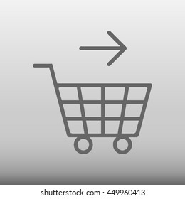 Shopping Cart With Right Arrow Vector Icon Illustration