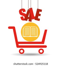 shopping cart sale book icon vector illustration eps 10