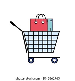 shopping cart sale with market bag