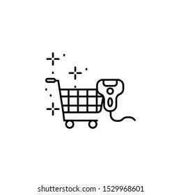 Shopping cart scanner icon. Element of qr code and barcode icon