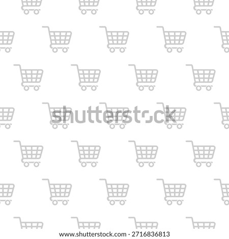 Shopping Cart seamless pattern isolated on white background
