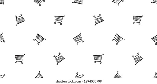 shopping cart seamless pattern vector basket bag scarf isolated repeat wallpaper tile background illustration gift wrap paper