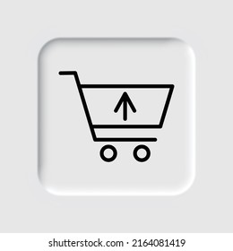 Shopping cart, sell simple icon vector. Flat design. Neumorphism design.ai