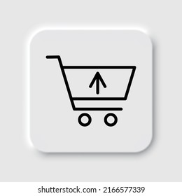 Shopping cart, sell simple icon vector. Flat design. Neumorphism design.ai