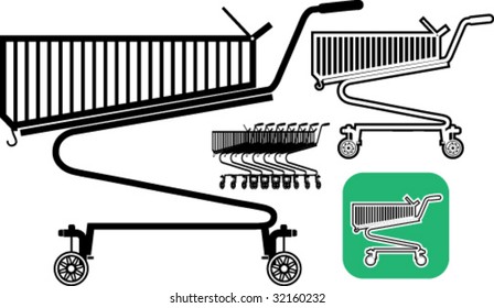 Shopping cart - set of clip-arts