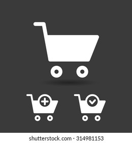 shopping cart set icons. vector