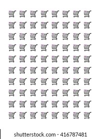 Shopping Cart Set Minimalistic,Flat Design.Printable planner ,stickers for journaling,school office,scrapbook.Isolated.Vector set elements.