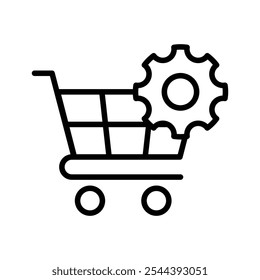 vetor do ícone de configuração do carrinho de compras
