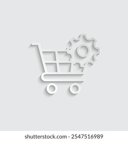 shopping cart setting icon vector