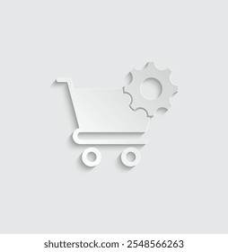 shopping cart setting icon vector