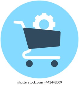 Shopping Cart Setting Vector Icon