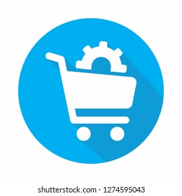 shopping cart settings vector icon illustration