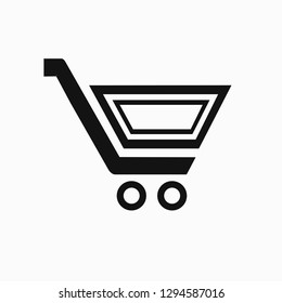 Shopping cart shape icon vector