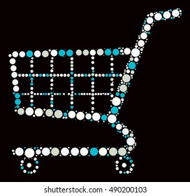 shopping cart shape vector design by color point
