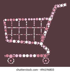 shopping cart shape vector design by color point
