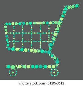 shopping cart shape vector design by color point
