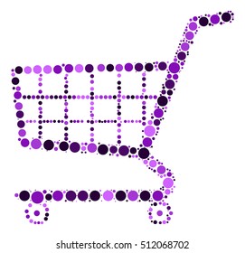 shopping cart shape vector design by color point