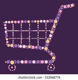 shopping cart shape vector design by color point