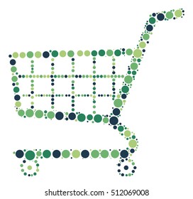 shopping cart shape vector design by color point