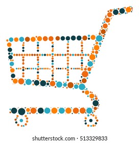 shopping cart shape vector design by color point