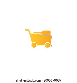 shopping cart shaped folder illustration vector 