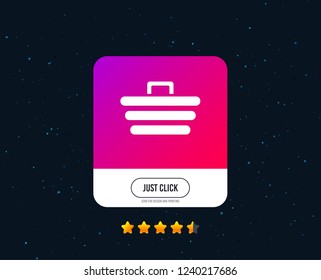 Shopping Cart sign icon. Online buying button. Web or internet icon design. Rating stars. Just click button. Vector