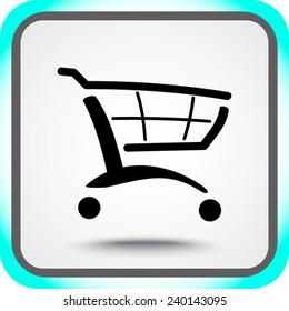 Shopping cart sign icon, vector illustration. Flat design style