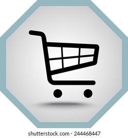 Shopping cart sign icon, vector illustration. Flat design style