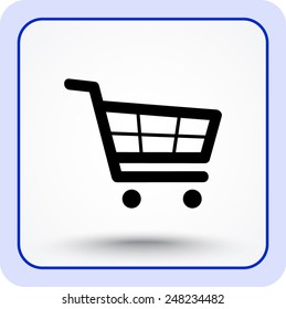 Shopping cart sign icon, vector illustration. Flat design style