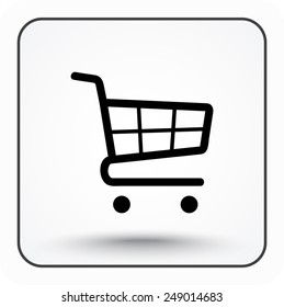 Shopping cart sign icon, vector illustration. Flat design style