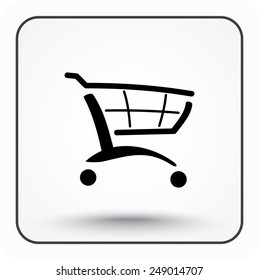 Shopping cart sign icon, vector illustration. Flat design style