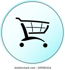 Shopping cart sign icon, vector illustration. Flat design style