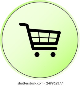 Shopping cart sign icon, vector illustration. Flat design style