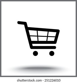 Shopping cart sign icon, vector illustration. Flat design style