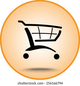 Shopping cart sign icon, vector illustration. Flat design style
