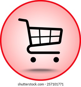 Shopping cart sign icon, vector illustration. Flat design style