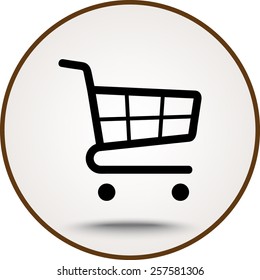 Shopping cart sign icon, vector illustration. Flat design style