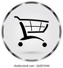 Shopping cart sign icon, vector illustration. Flat design style