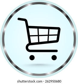 Shopping cart sign icon, vector illustration. Flat design style