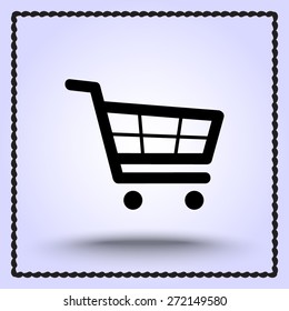 Shopping cart sign icon, vector illustration. Flat design style