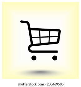 Shopping cart sign icon, vector illustration. Flat design style