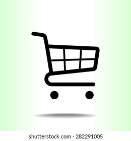 Shopping cart sign icon, vector illustration. Flat design style