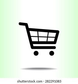 Shopping cart sign icon, vector illustration. Flat design style