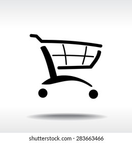 Shopping cart sign icon, vector illustration. Flat design style