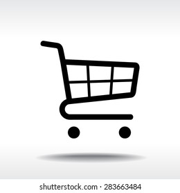 Shopping cart sign icon, vector illustration. Flat design style
