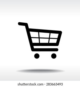 Shopping cart sign icon, vector illustration. Flat design style