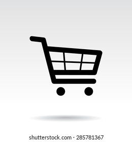 Shopping cart sign icon, vector illustration. Flat design style